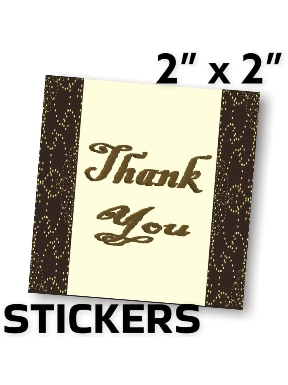 200 (2x2 Inch) Square Stickers, Western Leather , High Gloss, Thank…